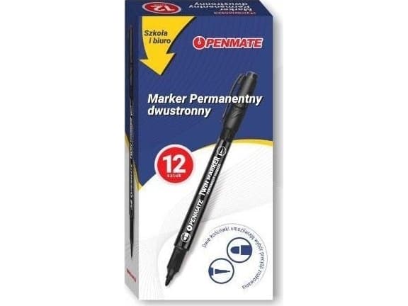 Dobbeltsidig svart tusj (12 stk) PENMATE