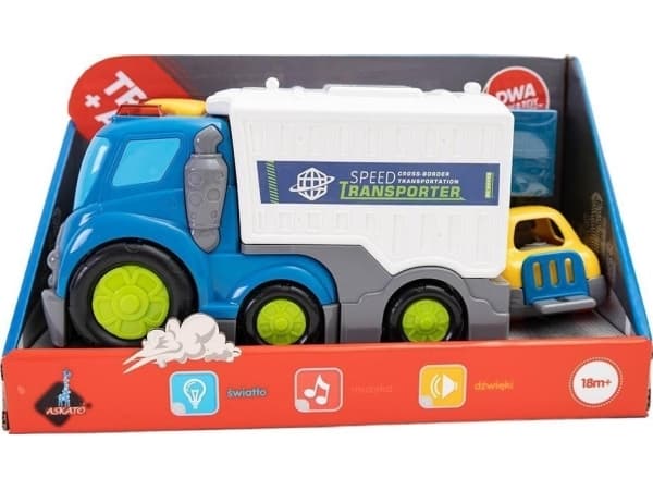 Set of 2-in-1 cars - Garbage truck and mini pickup truck