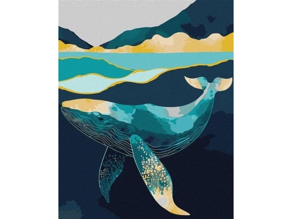 Maleri etter tall - Elegant hval 40x50cm
