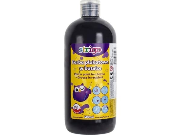 Strigo julisteväri pullossa, 500 ml musta