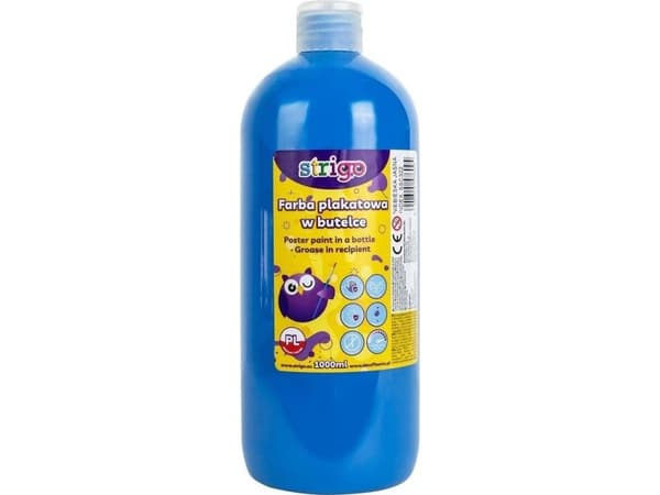 Strigo STRIGO plakatmaling på flaske, 1000 ml lyseblå