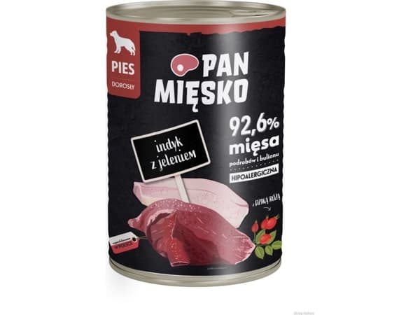 Pan Mięsko Våtfôr til hunder Kalkun med hjort (voksen) 400g