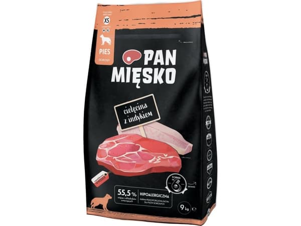 Mr Mięsko Mr Mięsko koiran kuivamuonaa - vasikanliha ja kalkkunanlihapihvit XL 9kg