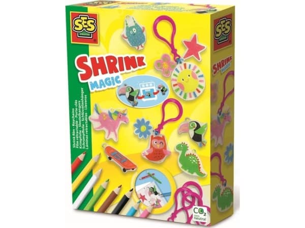 SES Creative Shrink film - Keychains, Håndverkssett for barn, 5 år