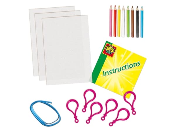 SES Creative Shrink film - Keychains, Håndverkssett for barn, 5 år