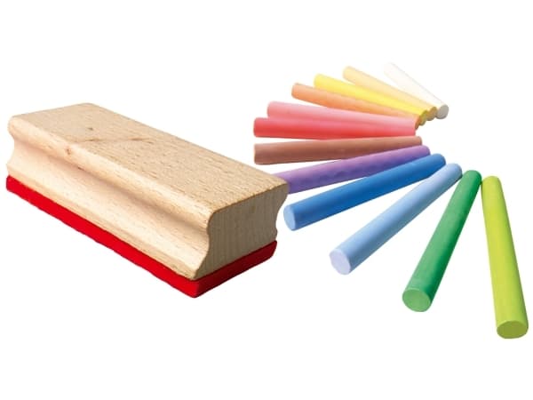 SES Creative Coloured chalk with wiper, 12 kpl, Monivärinen, 12 väriä