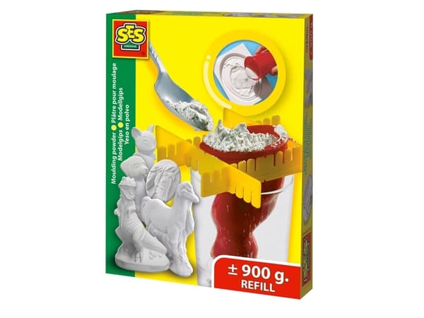 SES Creative Moulding powder, Støpe/malesett for barn, 5 år, Hvit