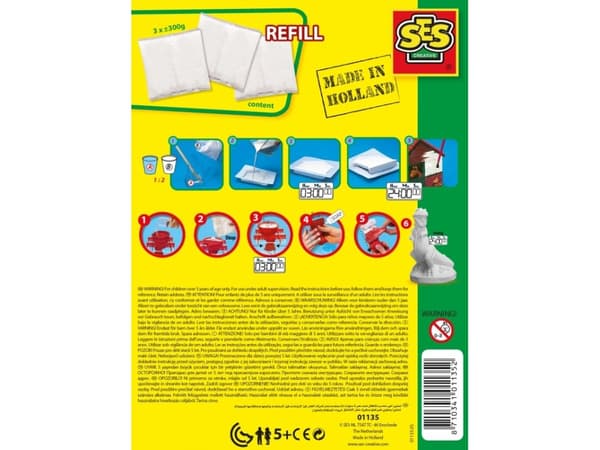 SES Creative Moulding powder, Støpe/malesett for barn, 5 år, Hvit