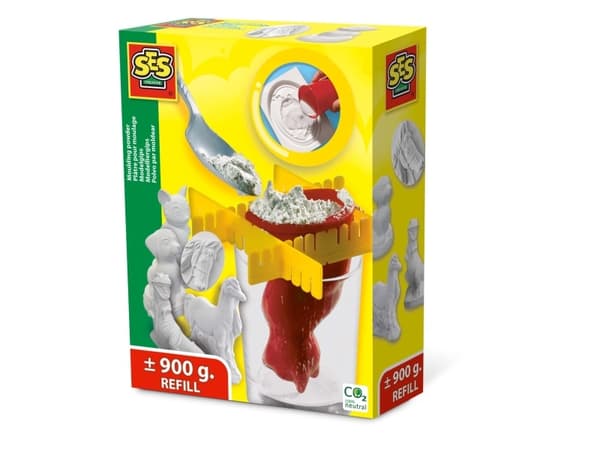 SES Creative Moulding powder, Støpe/malesett for barn, 5 år, Hvit
