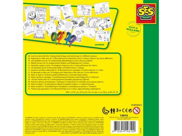 SES Creative Children''s I learn to stick, Lasten askartelusetti, 3 vuosi/vuosia, Monivärinen, 21 kpl