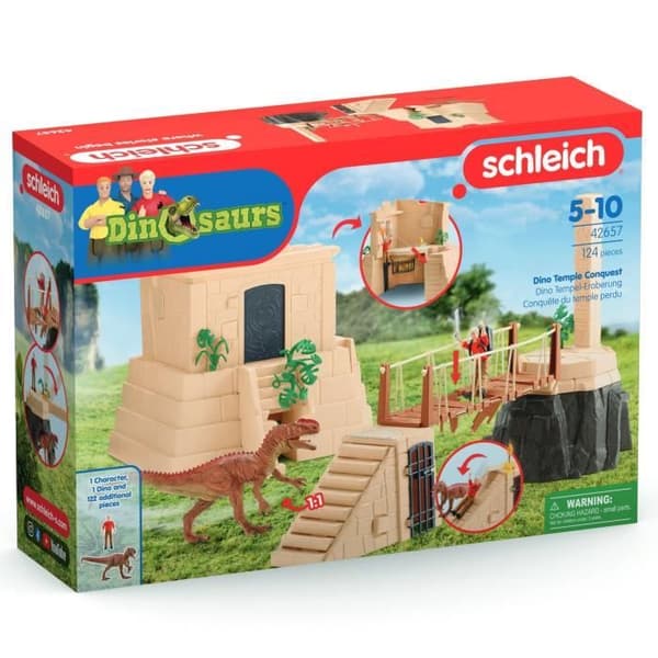 Adventures at the Lost Temple Box Set, Schleich 42657 Dinosaurier, med en Monolophosaurus dinosaurie inkluderad, För barn från 5 år
