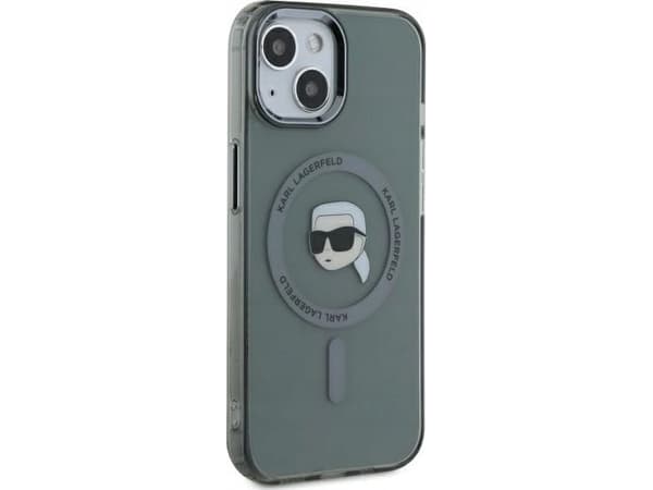 Karl Lagerfeld Karl Lagerfeld KLHMP15SHLSKIK iPhone 15 6.1" black/black hardcase IML Metal Karl Head MagSafe