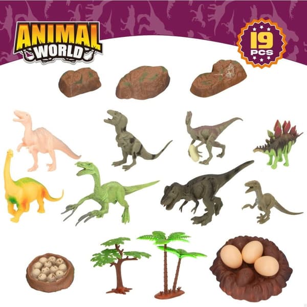 Playset Colorbaby 19 Delar 6 antal 17 x 9 x 6 cm Dinosaurier