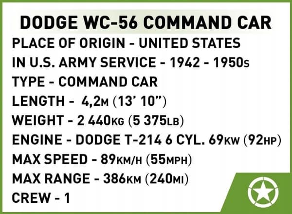 COBI HC II WWII Dodge WC-56 Command Car 208kl 3111