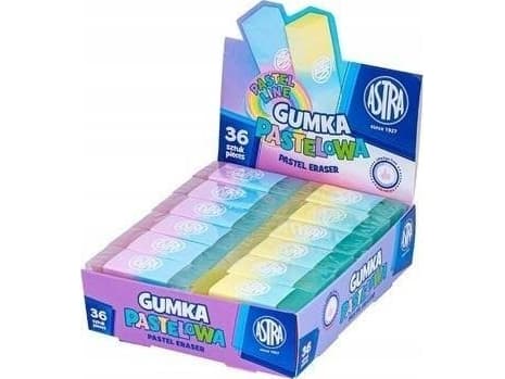 Tvåfärgs suddgummi Pastell Line (36st) ASTRA