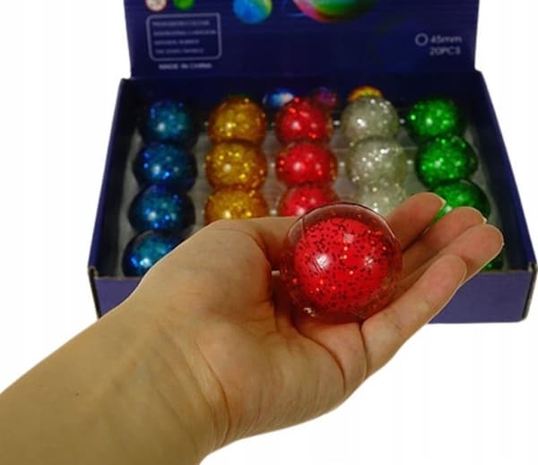 Rubber ball with light 584525 p20, mix price per 1 piece