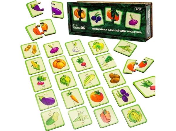 PuzzleOK Puinen palapeli Vihannekset Puolikkaiden yhdistäminen palapeli Palapeli Puzzle