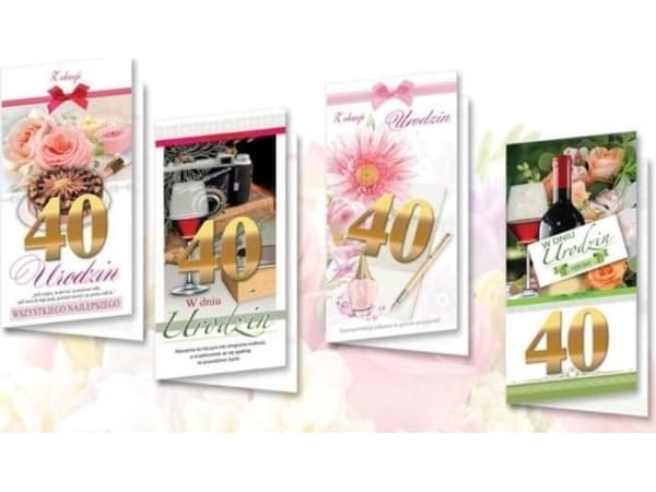 Kort DL De Lux Födelsedag 40 (10st)