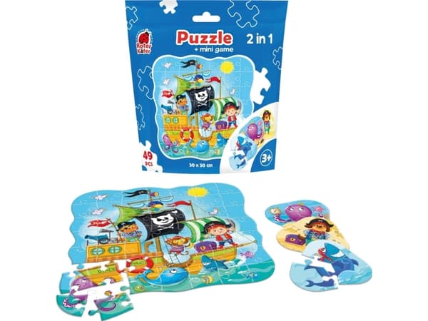 Roter Kafer PUZZLE 49 SASZETKA PIRACI +MINI GRA PIRATES RK1140-04