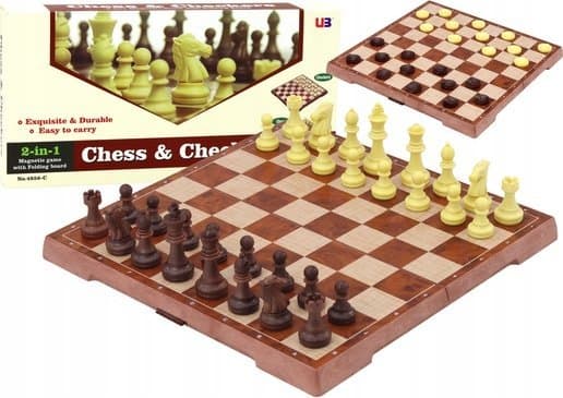 LeanToys strategispill Sjakk Dam 2-i-1 brett