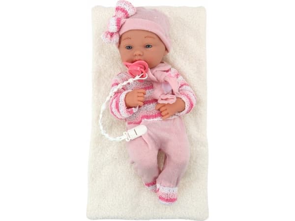 LeanToys Baby Doll Stripet Genser Lue Skjerf Tilbehør Rosa