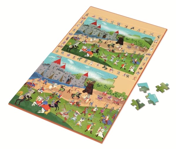 Stort magnetisk puslespil - riddere