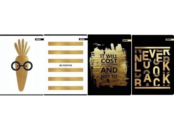 Notebook A5/60K line Canvas Gold (10pcs)