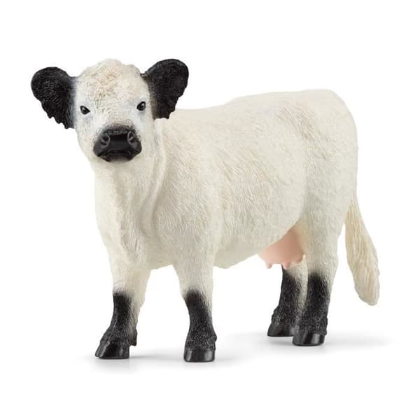 Figur - SCHLEICH - Galloway ko - Vit och svart päls - Farm World range