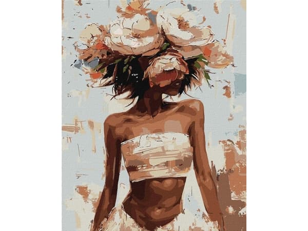Maleri etter tall - Blomsterhatt 40x50cm