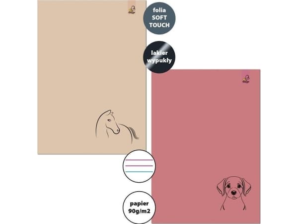 Notebook A4/32K 3-linjers farge 90g Animal S3 (5 stk)