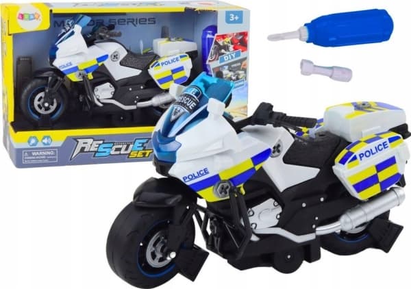LeanToys Motorsykkel Turning Police DIY-lys høres hvitt ut