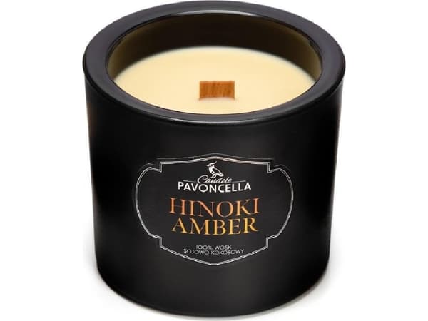 Hinoki Amber soya lys svart 170g
