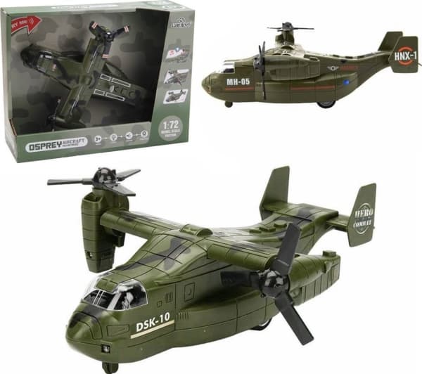 Military helicopter with light and sound