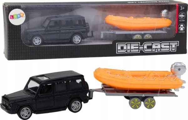 LeanToys Terrain bilsläp med släp Båt Orange