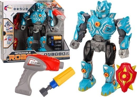 LeanToys Robot Turkos Turkos Gun Drill Skruvmejsel Ljus Ljud
