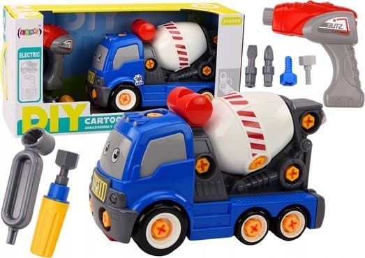 LeanToys sarjakuva Betoni kuorma-auto DIY Twisting Sininen