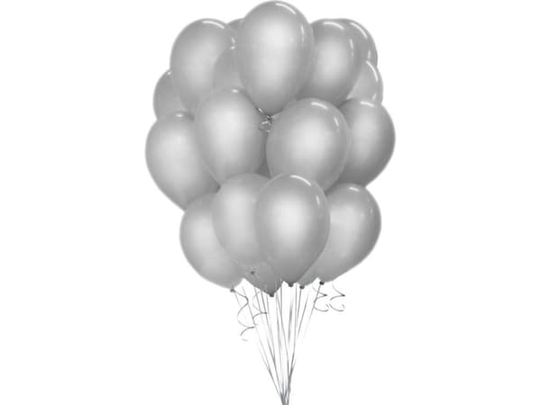 Beauty&amp;Charm 12" metallisk sølv/50 ballonger CB-MSR12
