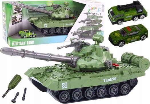 LeanToys DIY Sotilasajoneuvo Tankki Vihreä Äänet Lelu Tankit