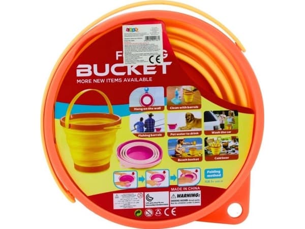 LeanToys Sammenleggbar Silikonbøtte Universal Orange
