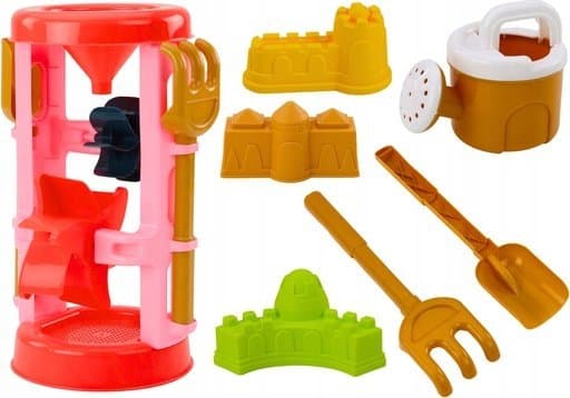 LeanToys Sand Leker Kvernformer Slott Vannkanne Rosa