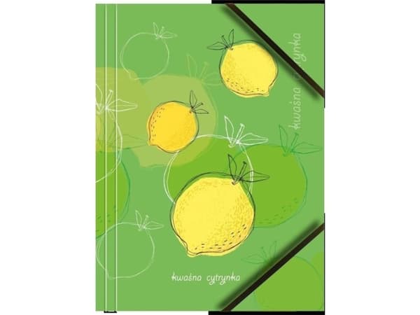 A4 pappmappe med hjørnegummi sitron (6 stk)