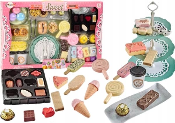 LeanToys Konditori Café Tårta Figurer Kaffetårta 50 ele.