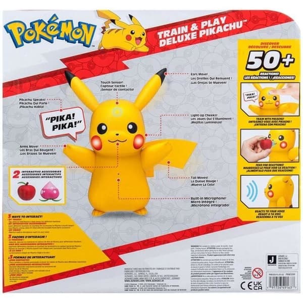 Miniatyrfigur - BANDAI - Interaktiv Pokémon Pikachu och dess tillbehör - Leksak med ljus, ljud och rörelser - JW3330