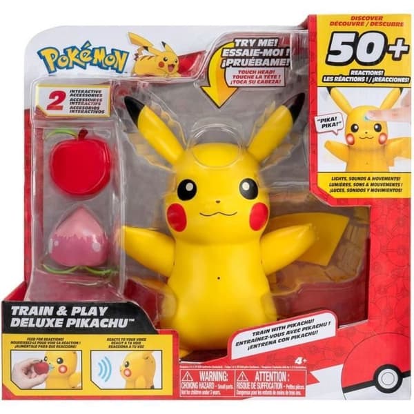 Miniatyrfigur - BANDAI - Interaktiv Pokémon Pikachu och dess tillbehör - Leksak med ljus, ljud och rörelser - JW3330