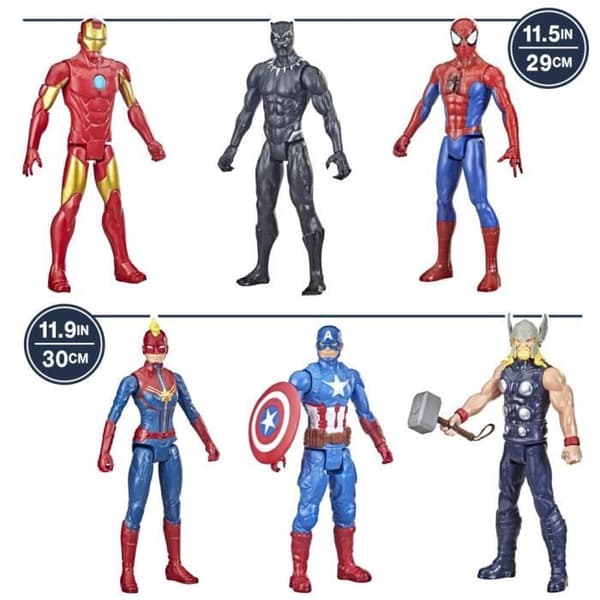 Paket med 6 30 cm Avengers-figurer, Marvel Titan Hero Series Multipack Titan Hero, från 4 år