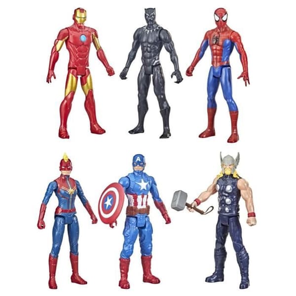 Paket med 6 30 cm Avengers-figurer, Marvel Titan Hero Series Multipack Titan Hero, från 4 år