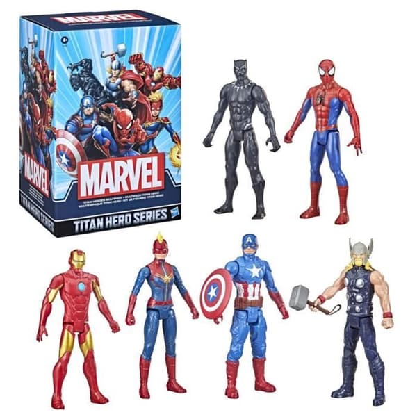 Paket med 6 30 cm Avengers-figurer, Marvel Titan Hero Series Multipack Titan Hero, från 4 år