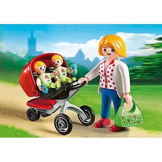 PLAYMOBIL CITY LIFE MAMMA MED TWILLINGAR OCH BARN 5573