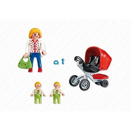 PLAYMOBIL CITY LIFE MAMMA MED TWILLINGAR OCH BARN 5573