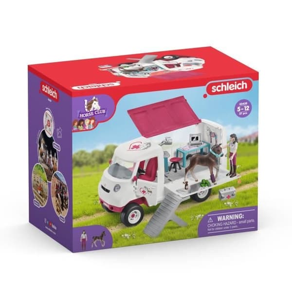 Mobil veterinär, lekset med 1 karaktär, 1 Schleich Hannoverian föl, Schleich 42439 Horse Club, från 5 år